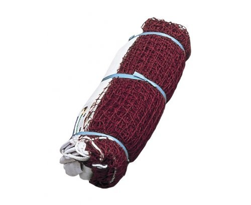 Yonex badminton net, rolled, maroon mesh with white top band
