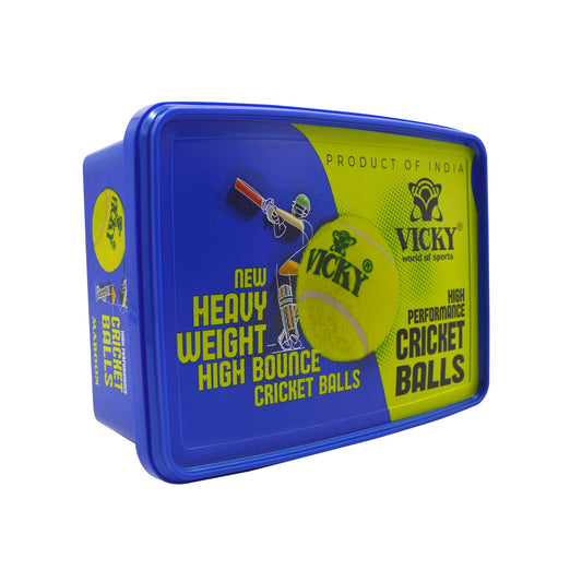 Vicky Heavy Cricket Tennis Balls, Pack of 6 – 6-ball box pack
