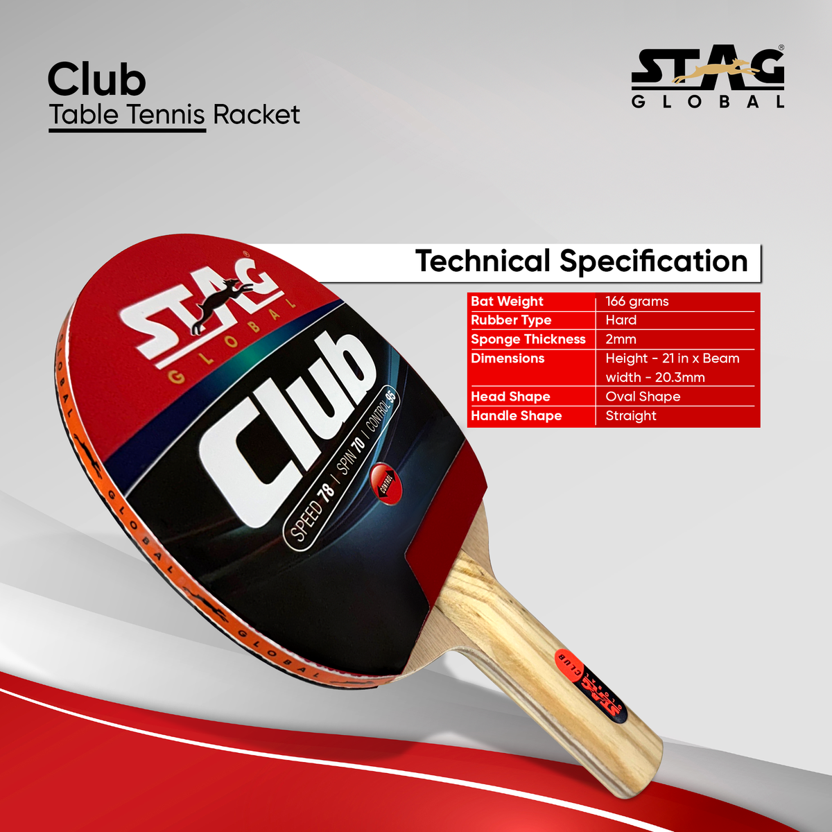 Stag Club table tennis racket handle
