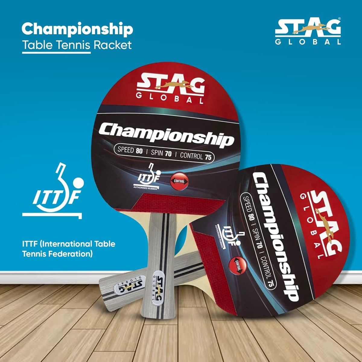 Stag Championship racket front and back