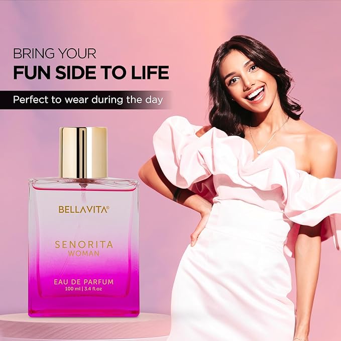 Bella Vita Luxury Women Senorita 100ml Eau De Parfum Liquid Perfume With Yuzu, Lotus, Magnolia & Musk | Fresh & Fruity Long Lasting Edp Fragrance Scent