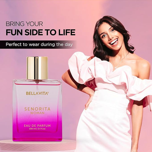 Bella Vita Luxury Women Senorita 100ml Eau De Parfum Liquid Perfume With Yuzu, Lotus, Magnolia & Musk | Fresh & Fruity Long Lasting Edp Fragrance Scent