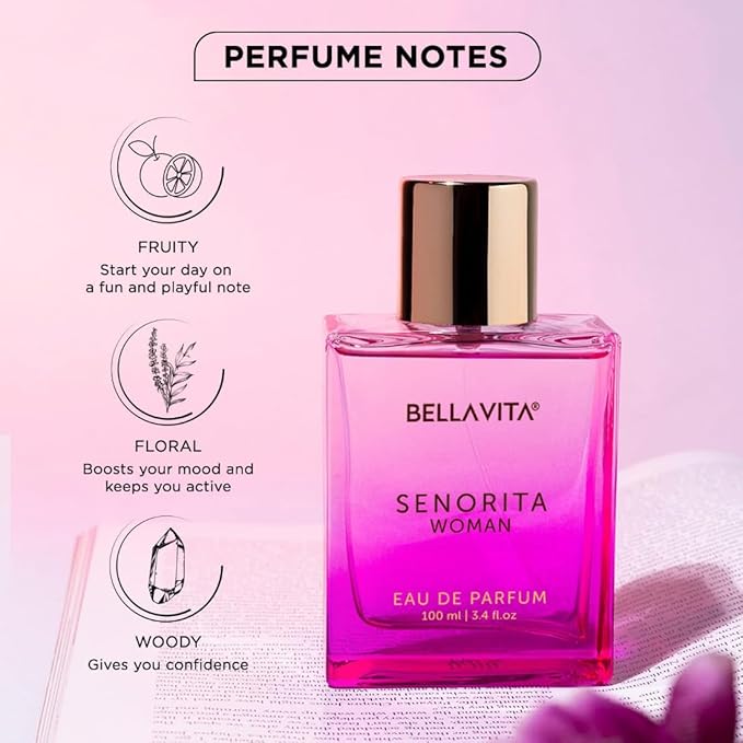 Bella Vita Luxury Women Senorita 100ml Eau De Parfum Liquid Perfume With Yuzu, Lotus, Magnolia & Musk | Fresh & Fruity Long Lasting Edp Fragrance Scent