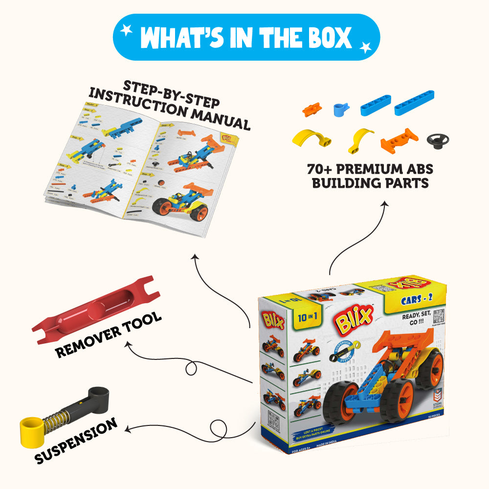 Blix Cars 2 Car Assembling Kit with Suspension image 6