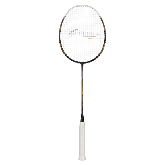 Li-Ning Air-Force 77 G3 Unstrung Badminton Racket, G6-77 Grams, Dark Grey/White/Gold - “Ultra-lightweight power meets precision – dominate every rally with the Li-Ning Air Force 77 G3.”