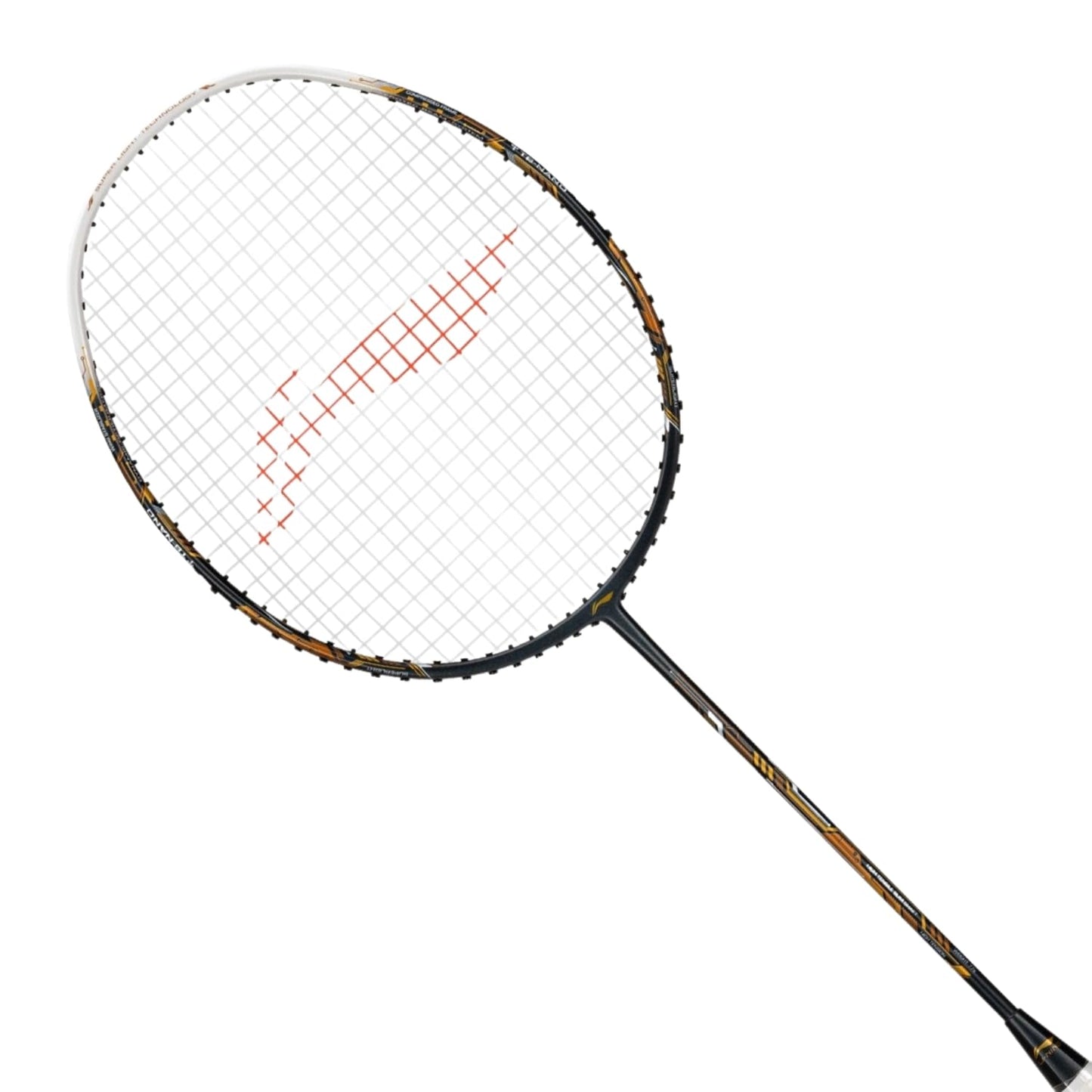 Li-Ning Air-Force 77 G3 Unstrung Badminton Racket, G6-77 Grams, Dark Grey/White/Gold - “Ultra-lightweight power meets precision – dominate every rally with the Li-Ning Air Force 77 G3.”