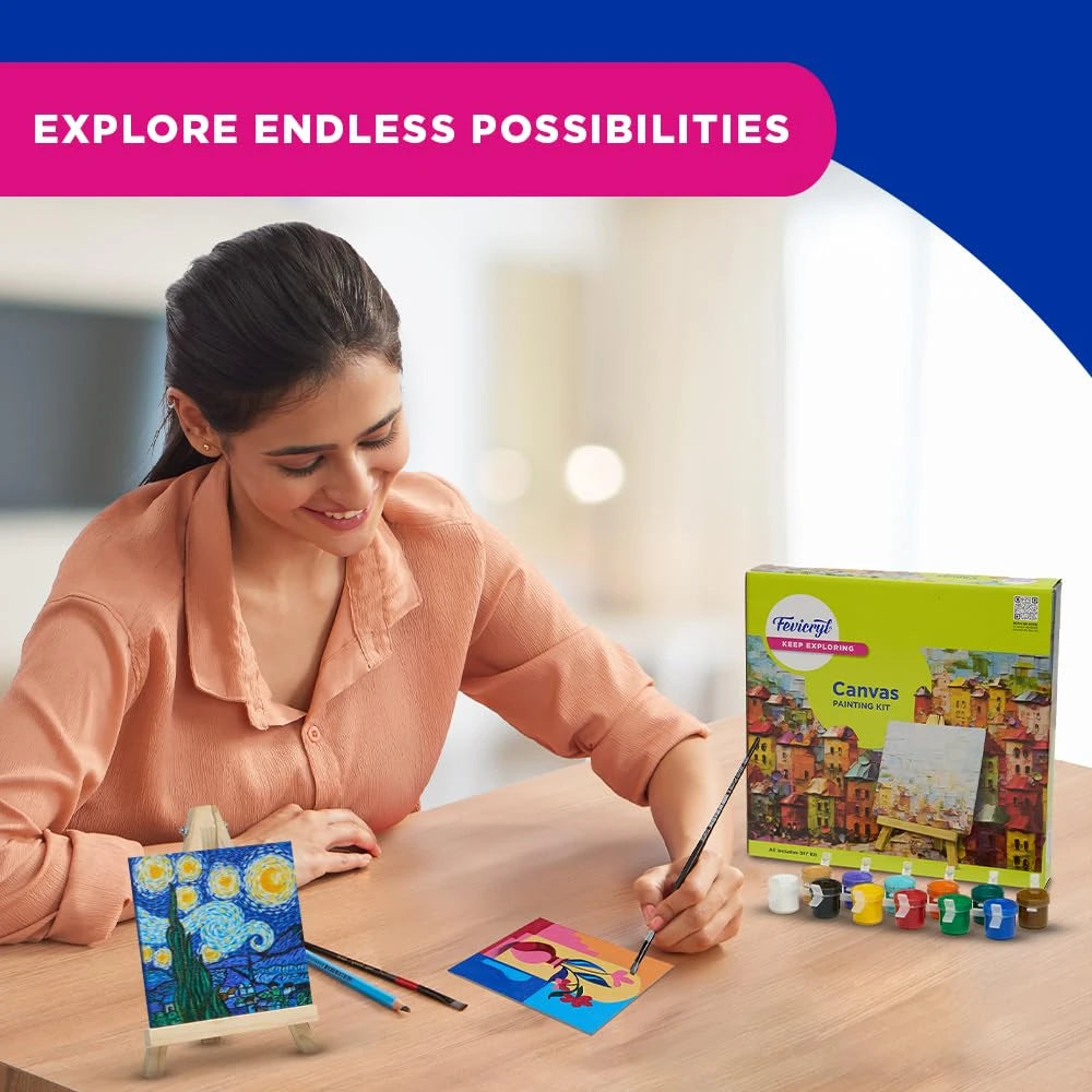 Canvas painting kit in use