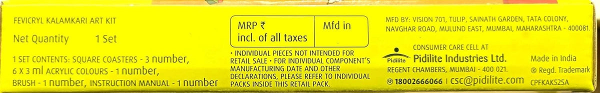 Kalamkari kit contents label