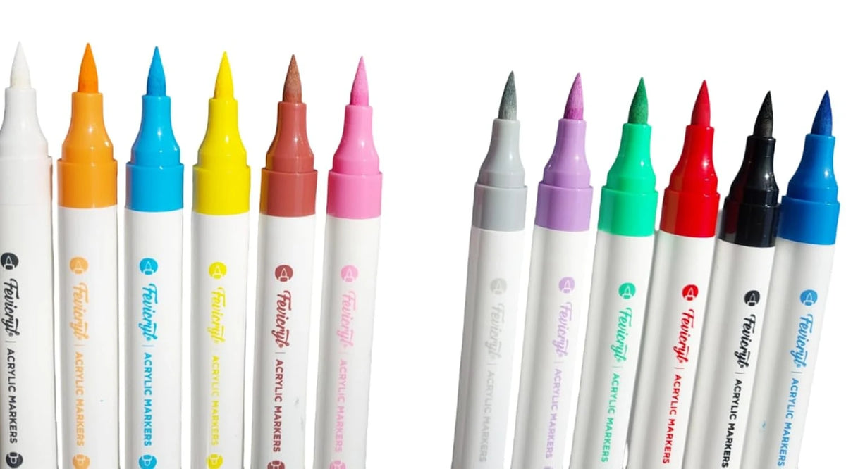 Fevicryl Acrylic Markers brush tips