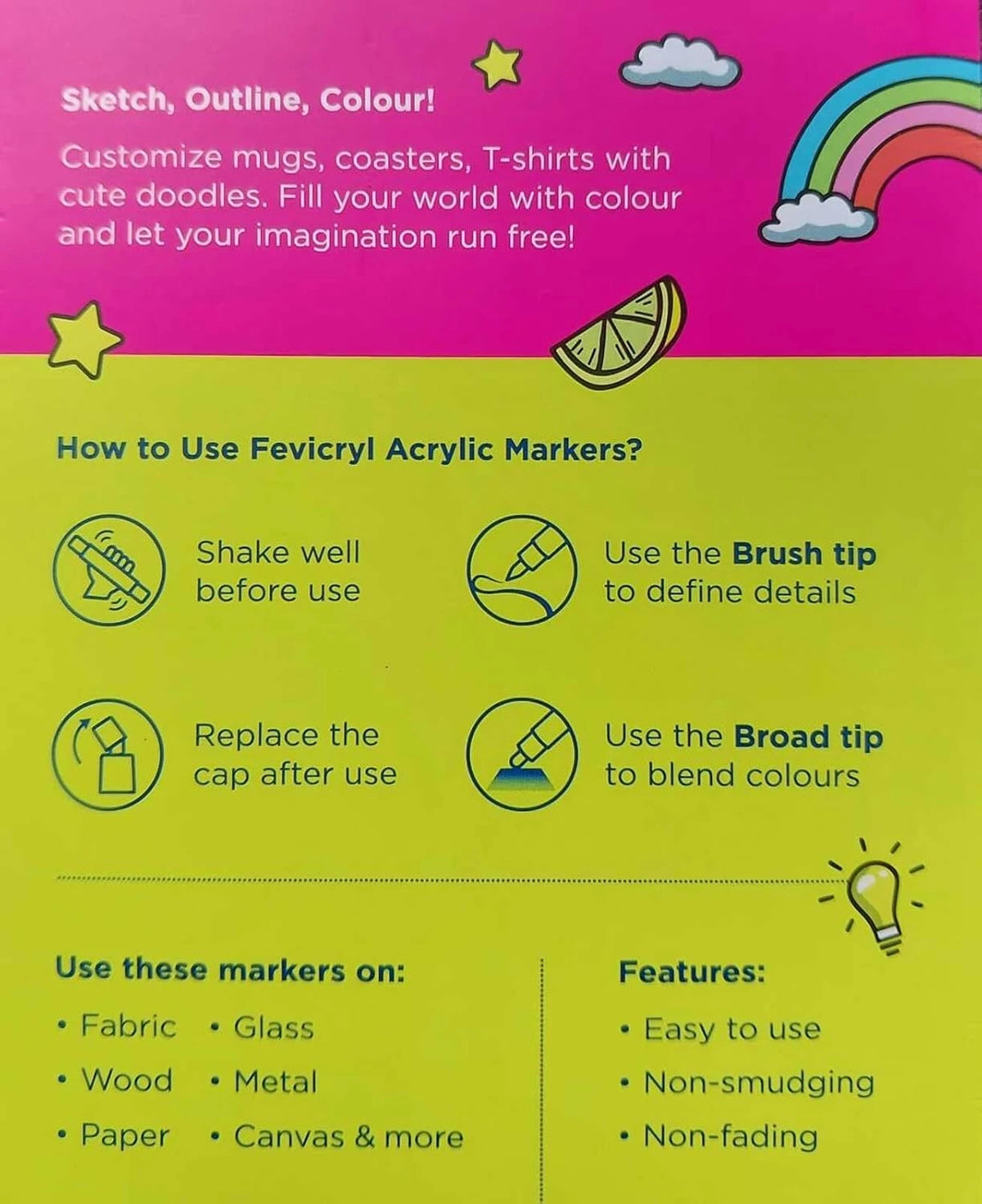 How to use Fevicryl Acrylic Markers