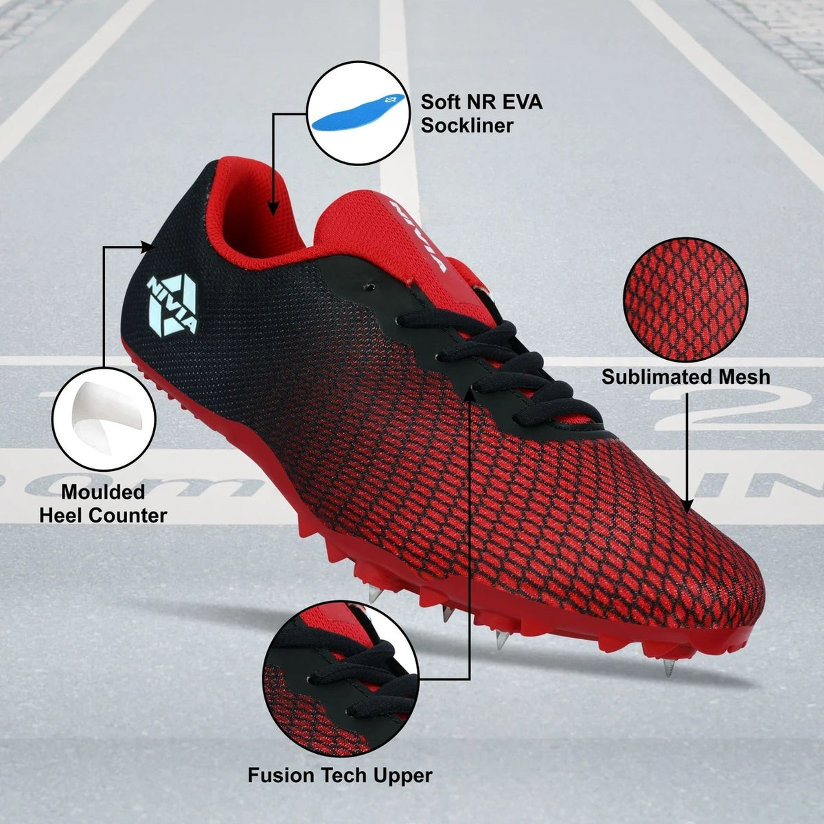 Nivia Stride 2.0 features - Red/Black