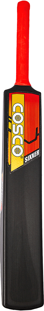 Cosco Sixxer plastic cricket bat, red, front view