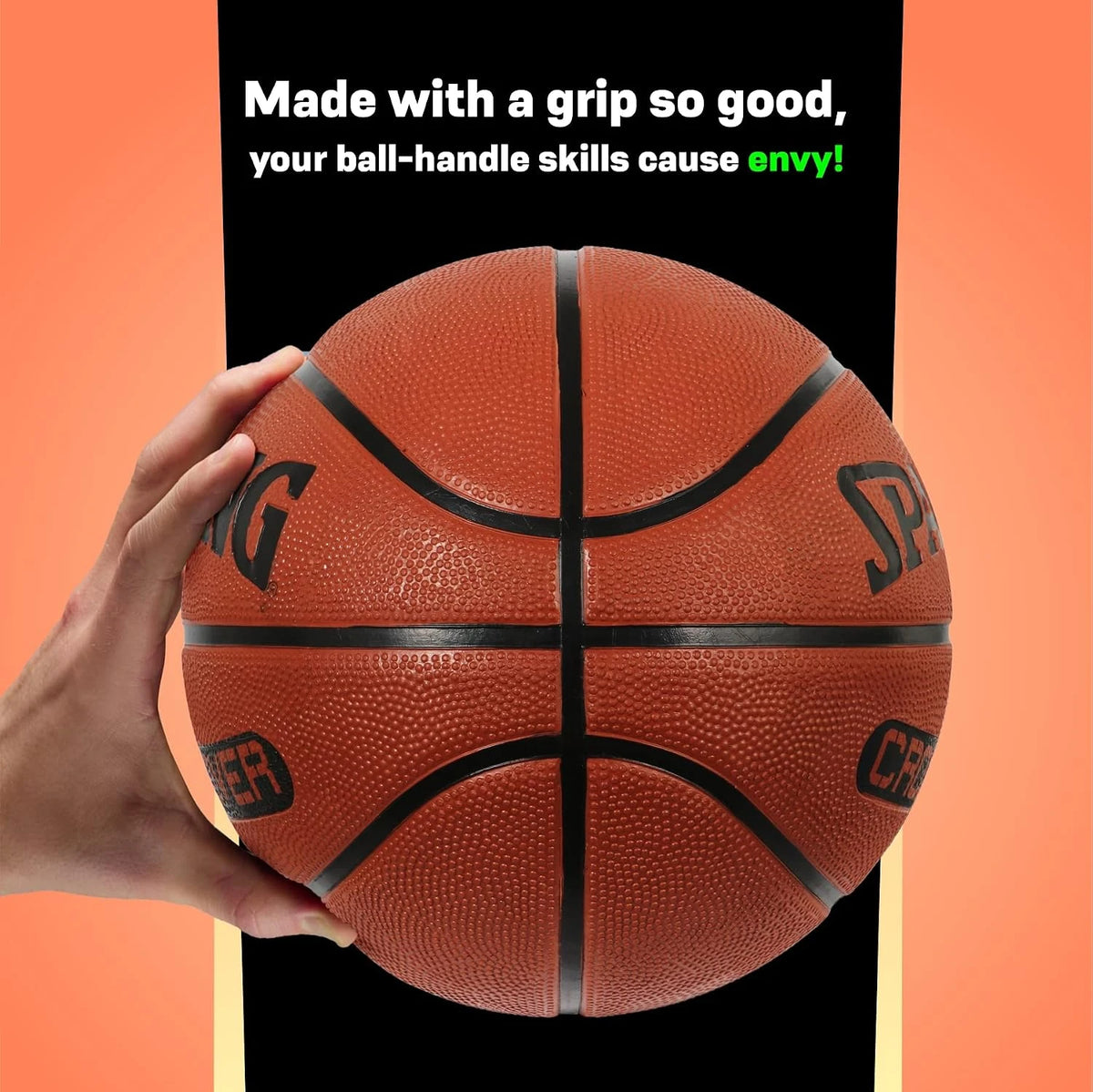 Spalding Crossover basketball held in hand