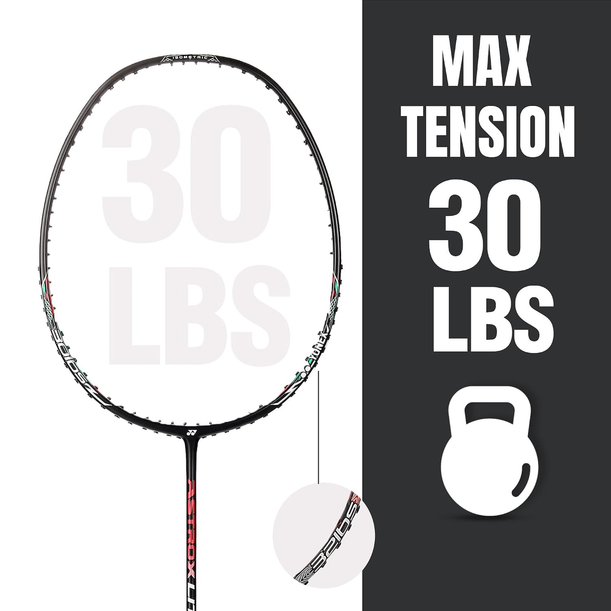 Yonex Astrox Lite 37i max tension 30 lbs